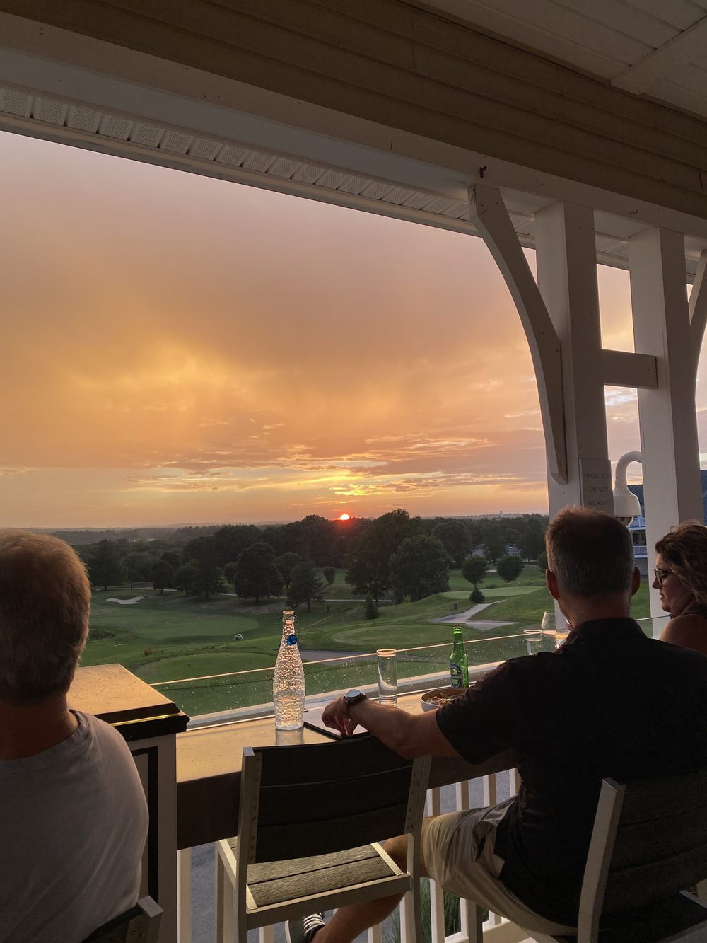 Sunset over the fairways from the Parlay deck at Merrimack Valley Golf Club in Methuen MA