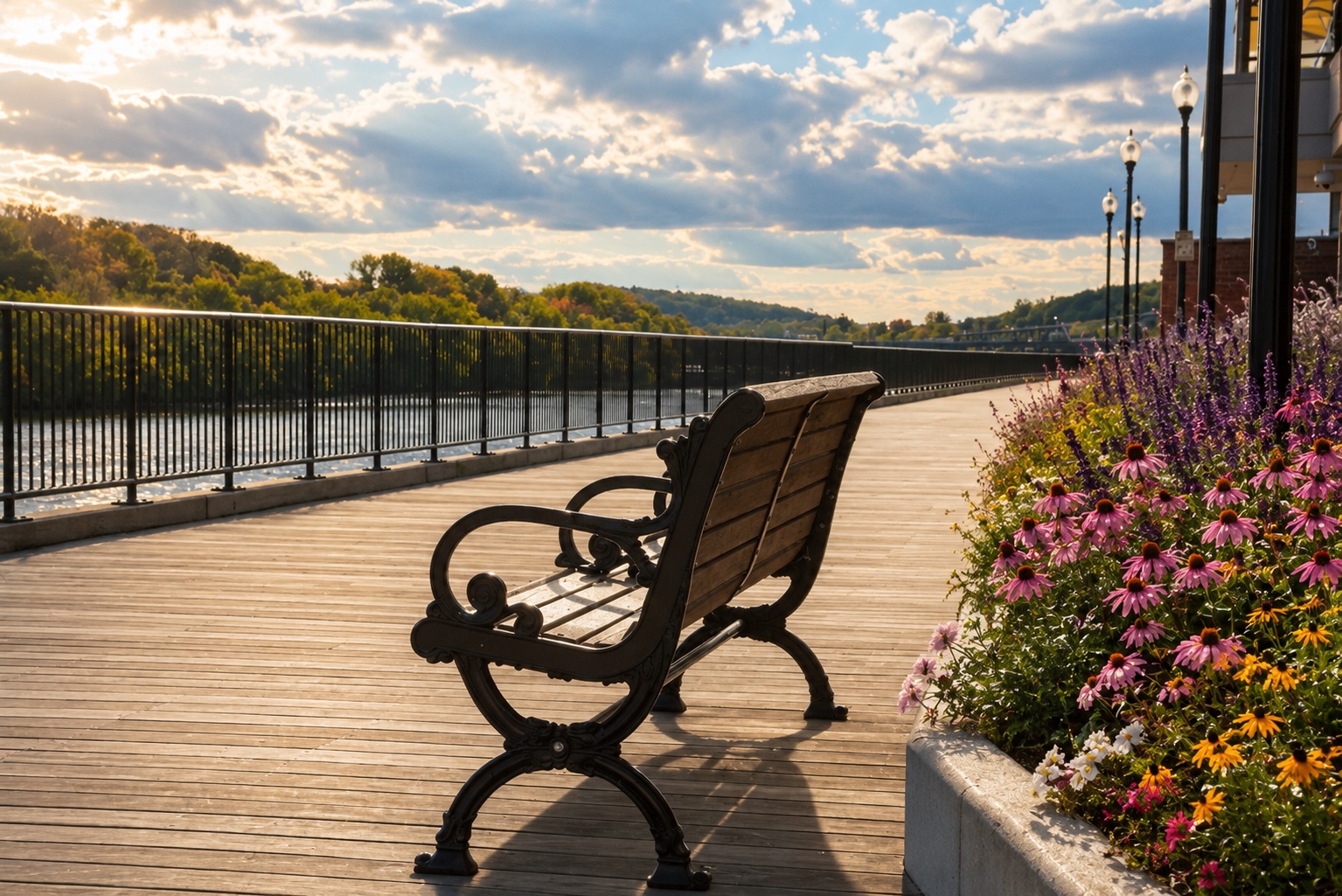 Haverhill Massachusetts riverwalk along the Merrimack River