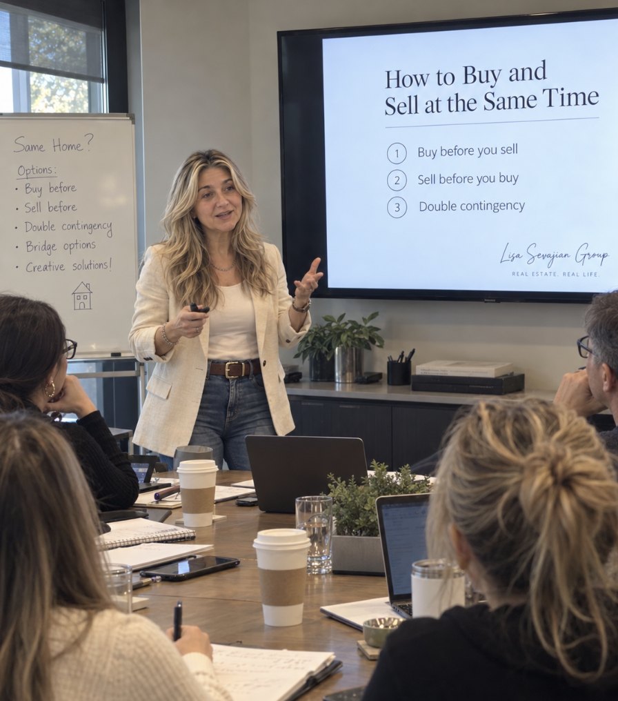 Lisa Sevajian answering buyer and seller questions in a class