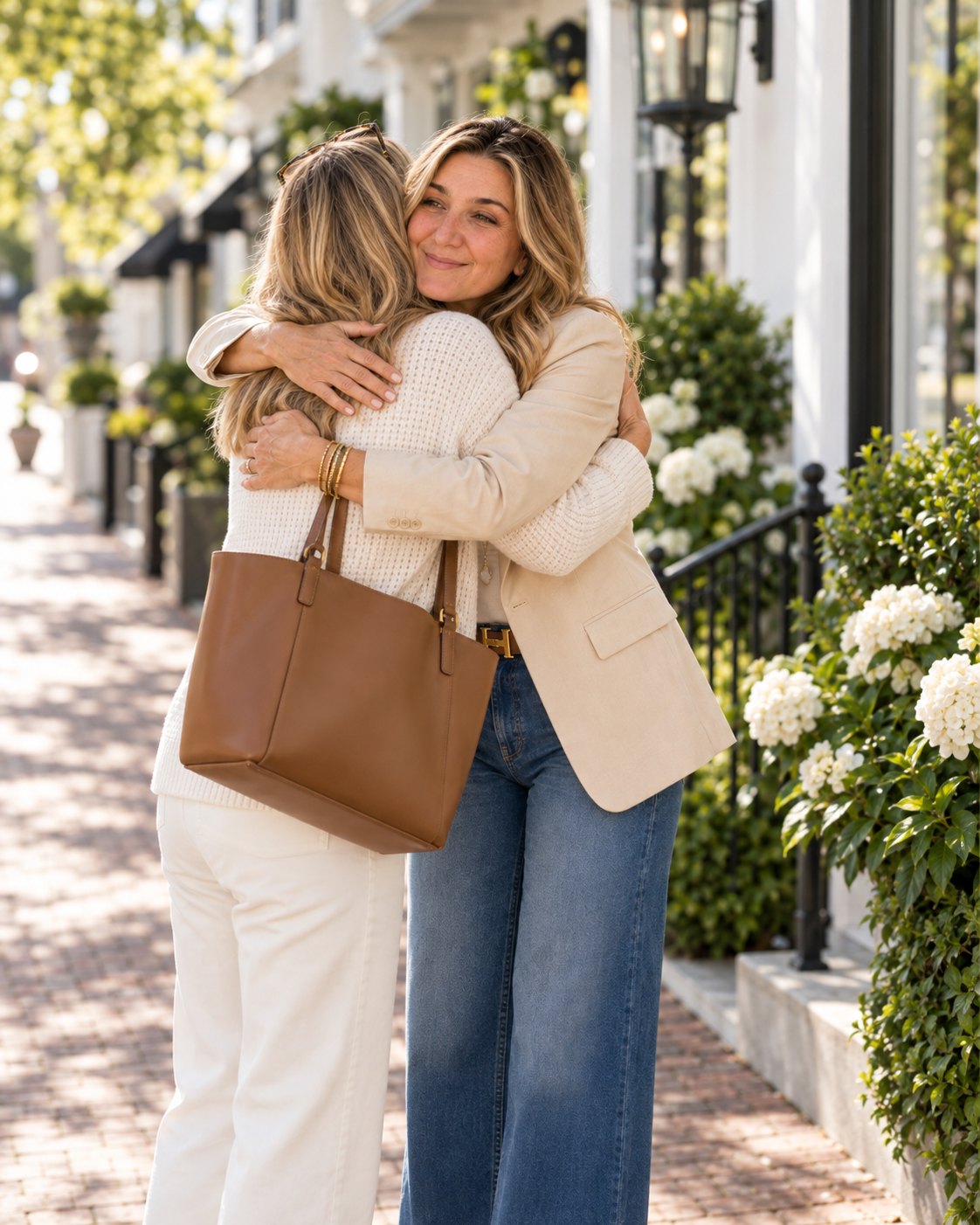 Lisa Sevajian outside a home with a client