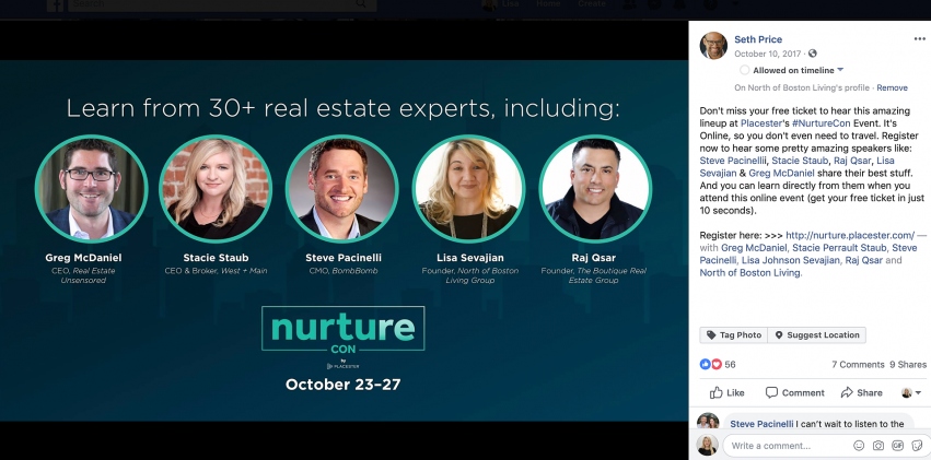 NurtureCon by Placester featured speaker lineup with Lisa Sevajian