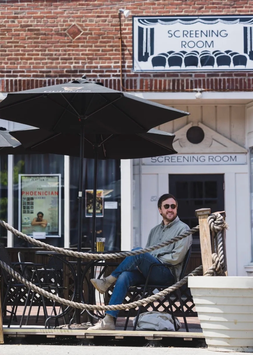 Steve outside the Screening Room in Newburyport